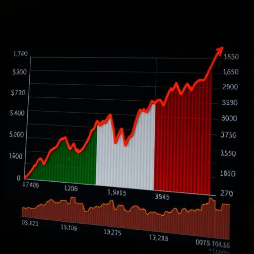 Grafico che mostra l'andamento del mercato azionario italiano