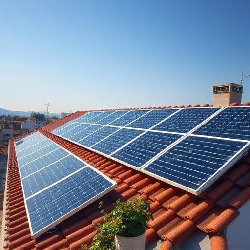 Pannelli solari installati su un tetto in Italia