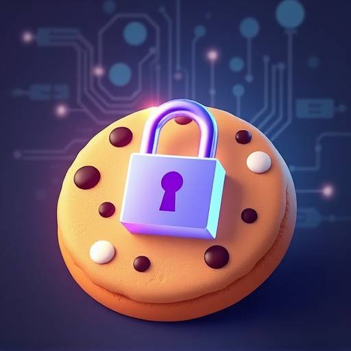 Un'illustrazione di un cookie con un lucchetto, che rappresenta la protezione della privacy online
